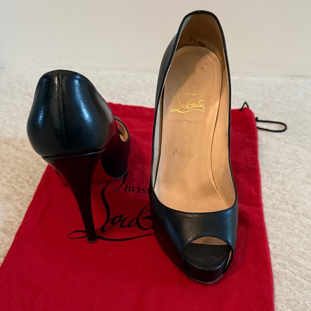 Christian Louboutin Black Peep Toe Heels